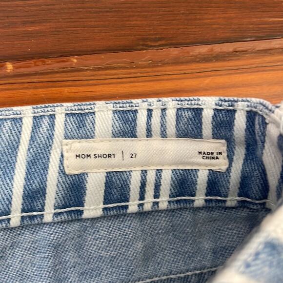 PACSUN Mom Striped cuffed hi rise denim jean shorts sz 27 - Picture 5 of 6